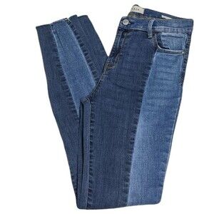 Pacsun Jeans Women 25 Two-Tone Denim High Rise Raw Hem Ankle Jeggings L